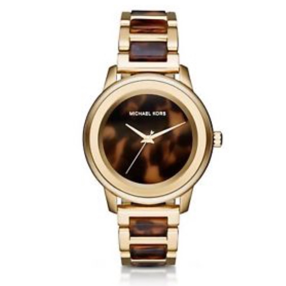 Michael Kors tortoise & gold watch